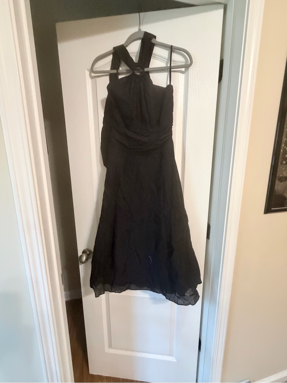 Black Halter Midi Dress with Ring Detail White House Black Market